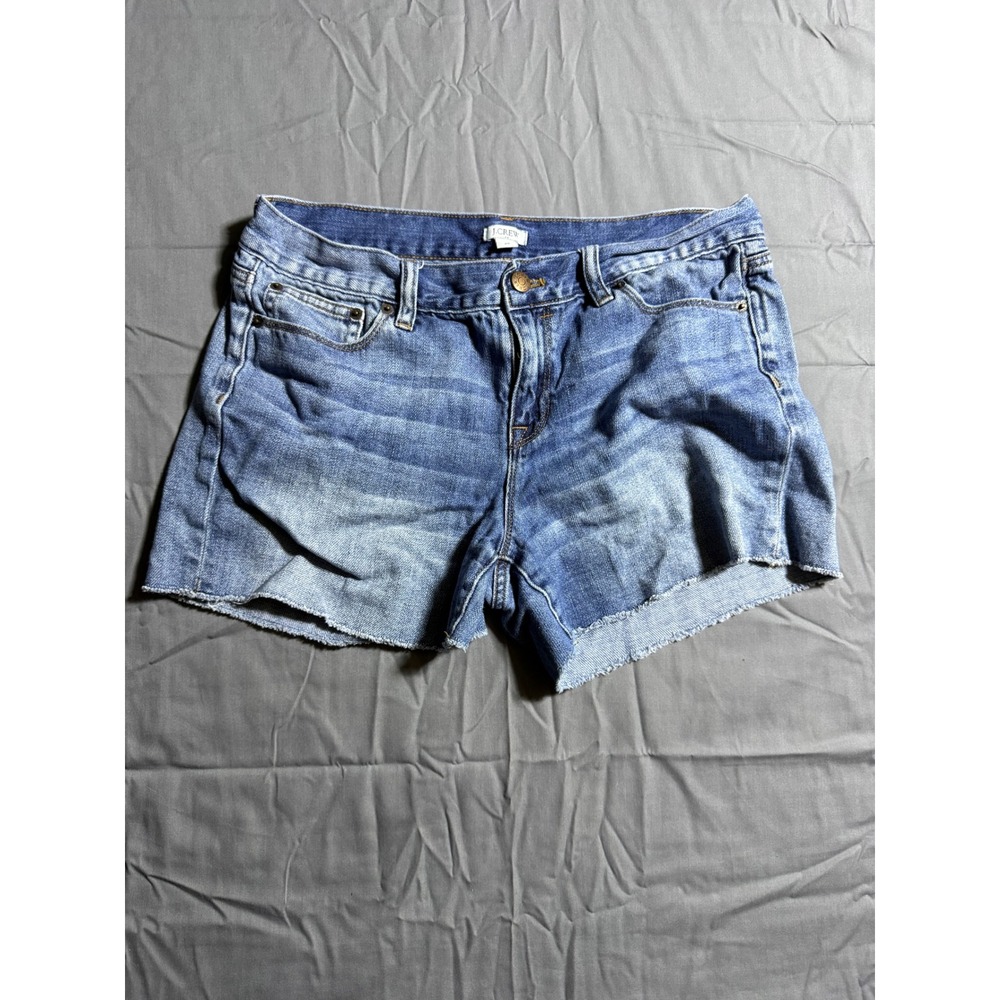 J.Crew Denim Shorts Womens 28 Blue Good Raw Hem Distressed Mid Rise Cut Offs